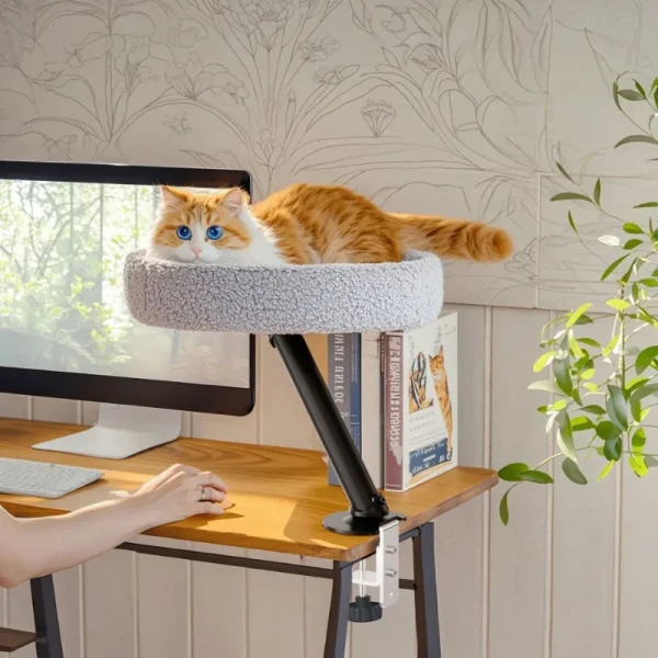 Adjustable Desktop Cat Bed – Round Soft Table Nest for Indoor Kittens - Image 4