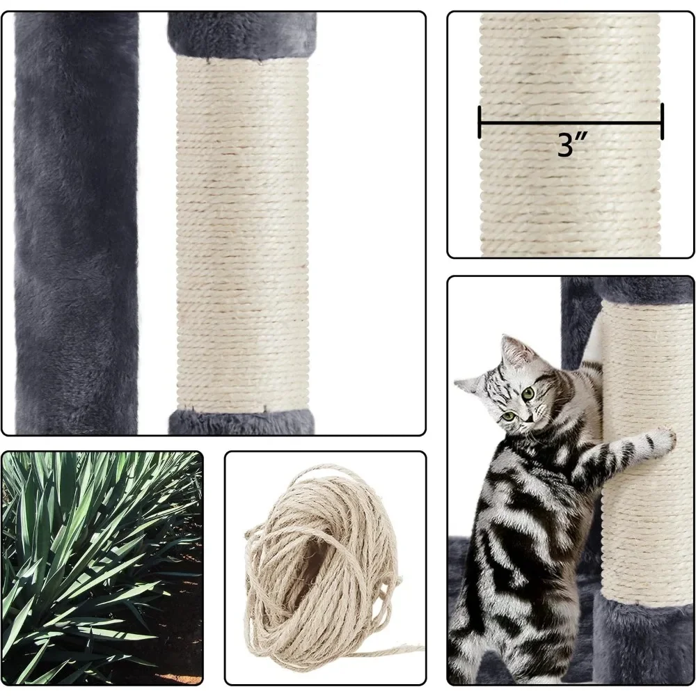 70-Inch Cat Tower Tree – Large Activity Climbing Furniture with Scratching Posts - Image 3