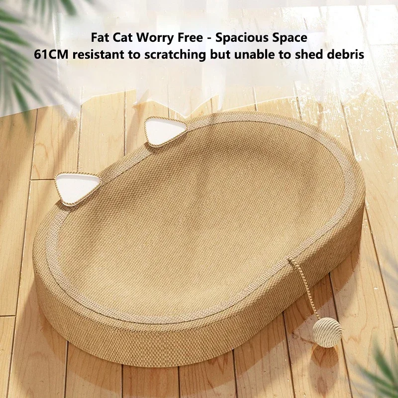 Oval Cat Scratching Board – Large Sisal Basin for Claw Grinding and Play - Image 3