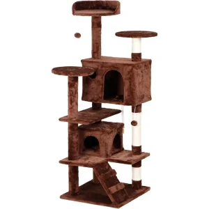 54-Inch Multi-Level Cat Tower – Indoor Activity Center with Bed and Scratching Post