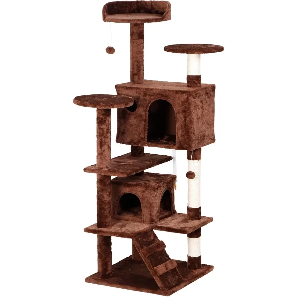 54-Inch Multi-Level Cat Tower – Indoor Activity Center with Bed and Scratching Post