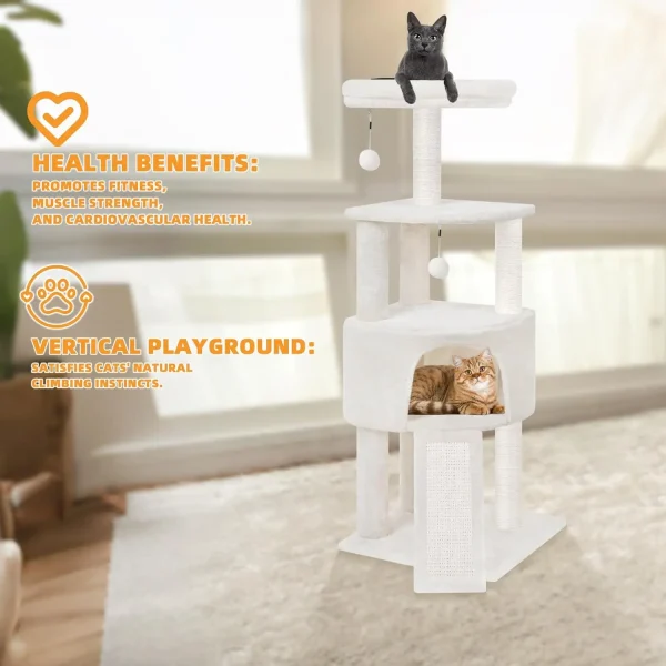 Cat Tower with Condo and Hammock – Multi-Level Cat Furniture Activity Center - Image 4