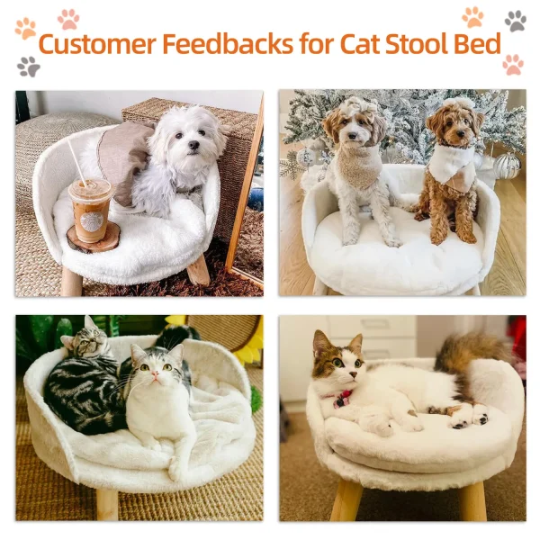 Small Pet Sofa Bed – Raised Cat Chair and Dog Couch with Removable Cushion - Image 6