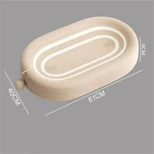 Oversized Oval Cat Nest – Sisal Rope Scratch Board and Cozy Cat Bed - Image 6