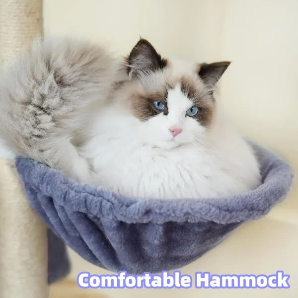Multifunction Cat Tree – Cozy Hammock Tower with Jute Scratching Posts and Toys - Image 5
