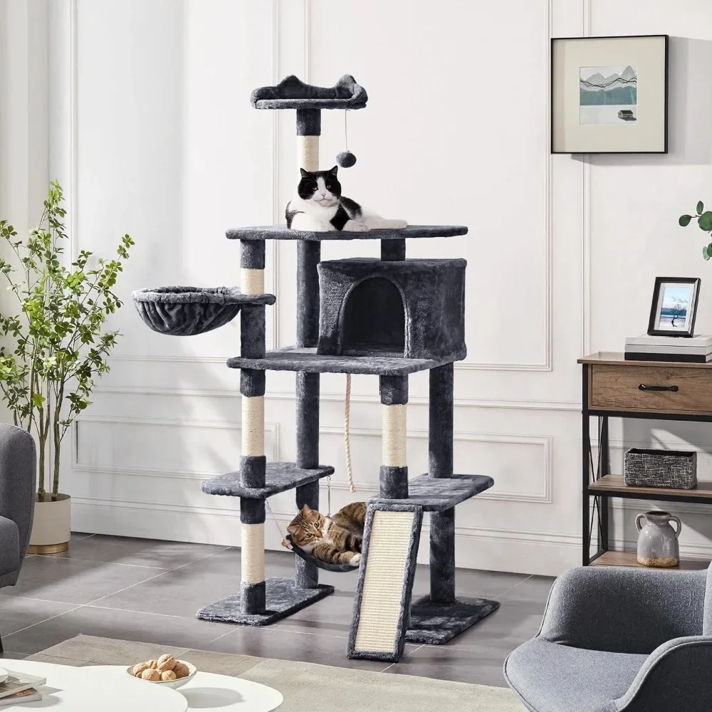 70-Inch Cat Tower Tree – Large Activity Climbing Furniture with Scratching Posts - Image 2