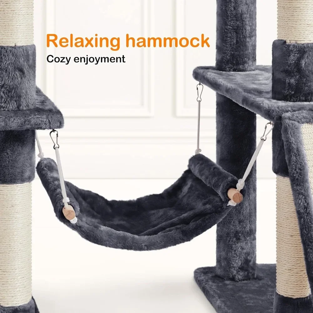 70-Inch Cat Tower Tree – Large Activity Climbing Furniture with Scratching Posts - Image 6