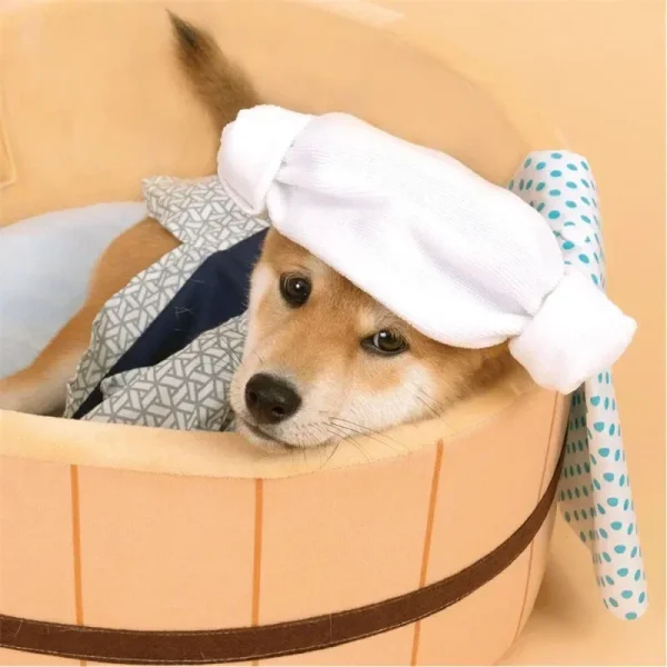 Korean Style Hot Spring Cat Bed – Detachable Dog Bathtub Nest for Small Pets - Image 4