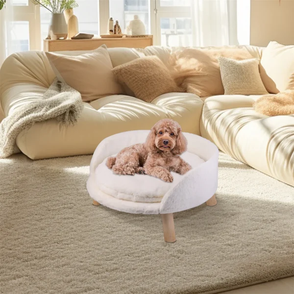 Small Pet Sofa Bed – Raised Cat Chair and Dog Couch with Removable Cushion - Image 2