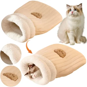 Plush Cat Tunnel Nest – Funny Warm Cave Bed for Indoor Kittens and Puppies