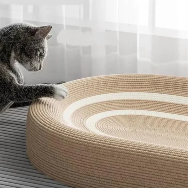 Oversized Oval Cat Nest – Sisal Rope Scratch Board and Cozy Cat Bed - Image 4