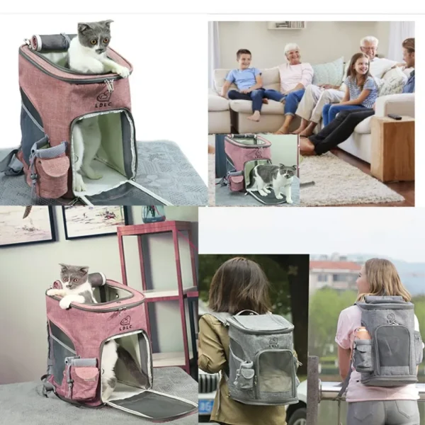 Breathable Foldable Pet Travel Backpack for Cats and Dogs – Large Capacity Outdoor Carrier - Image 5