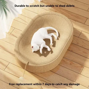 Oval Cat Scratching Board – Large Sisal Basin for Claw Grinding and Play