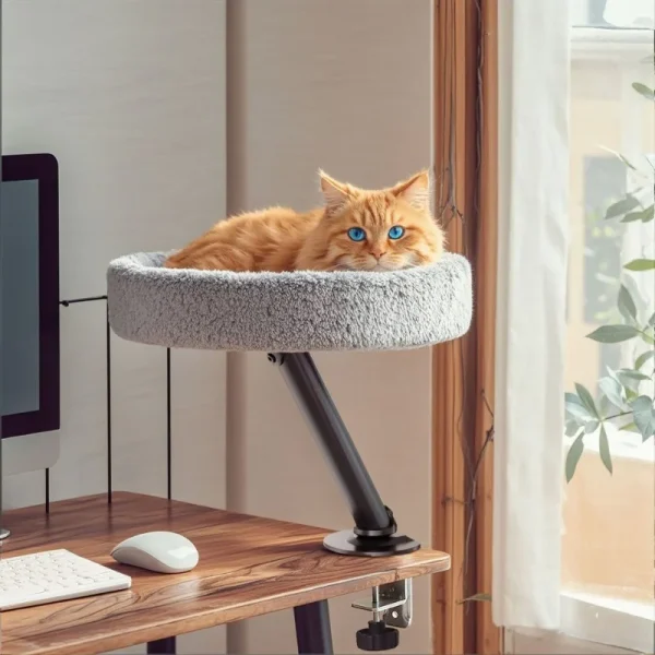Adjustable Desktop Cat Bed – Round Soft Table Nest for Indoor Kittens - Image 3