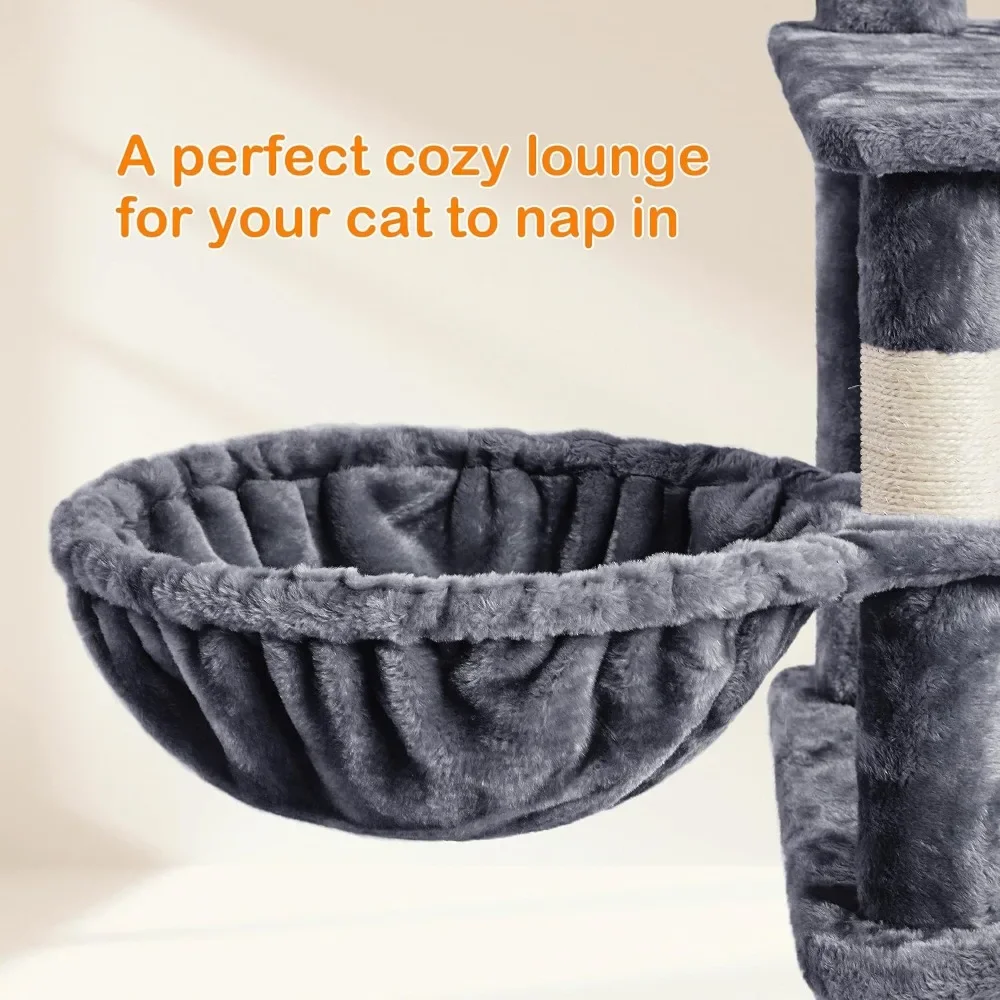 70-Inch Cat Tower Tree – Large Activity Climbing Furniture with Scratching Posts - Image 5