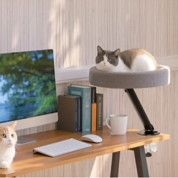 Adjustable Desktop Cat Bed – Round Soft Table Nest for Indoor Kittens - Image 2