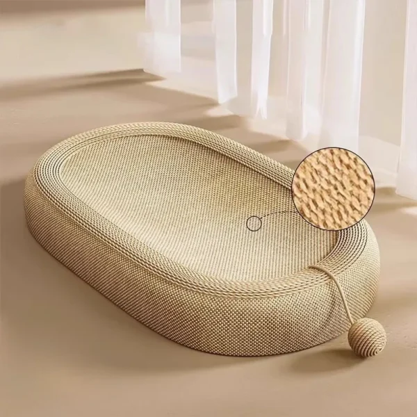 Large Oval Cat Scratch Board – Durable Sisal Fabric Cat Bed Basin - Image 4