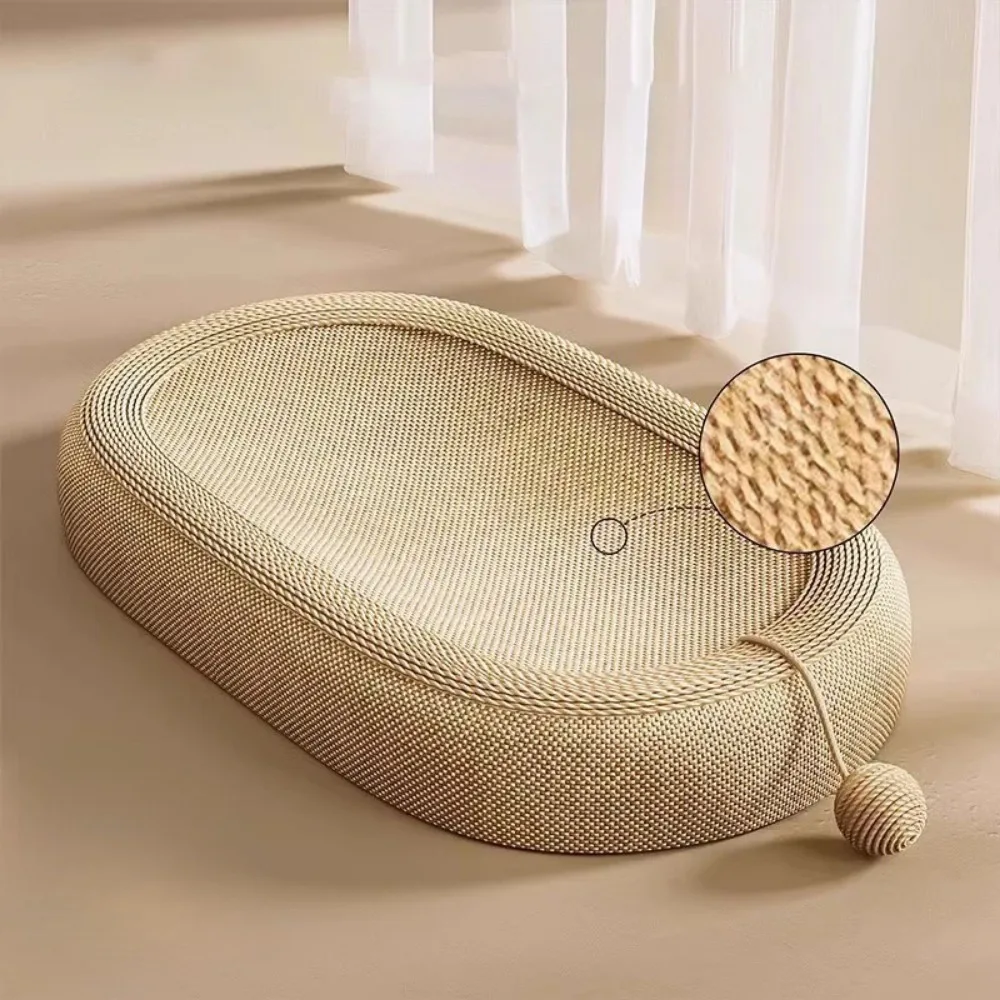 Large Oval Cat Scratch Board – Durable Sisal Fabric Cat Bed Basin - Image 4