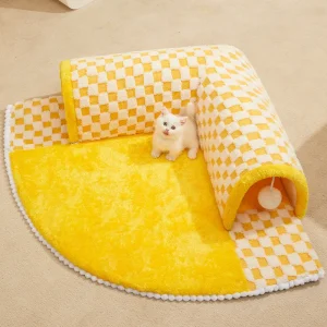 Winter Closed Cat Tunnel House – Warm Removable Cat Shelter for Indoor Pets