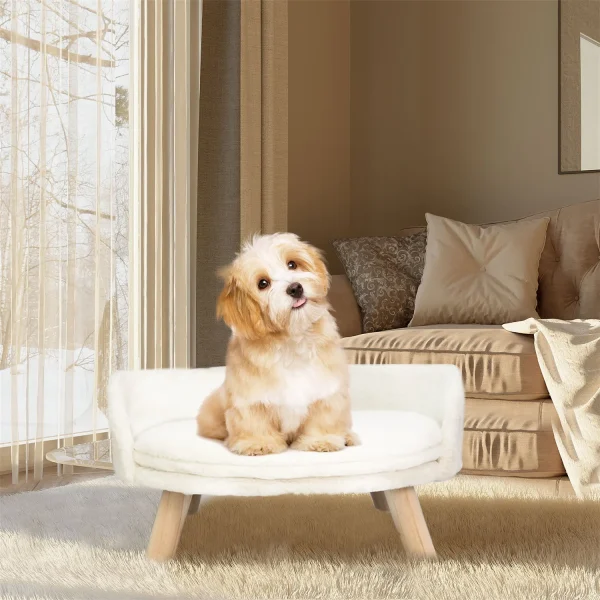 Small Pet Sofa Bed – Raised Cat Chair and Dog Couch with Removable Cushion