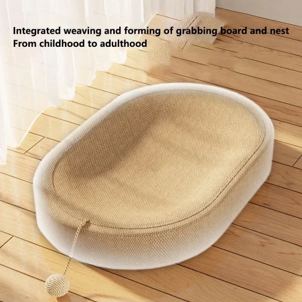 Oval Cat Scratching Board – Large Sisal Basin for Claw Grinding and Play - Image 2