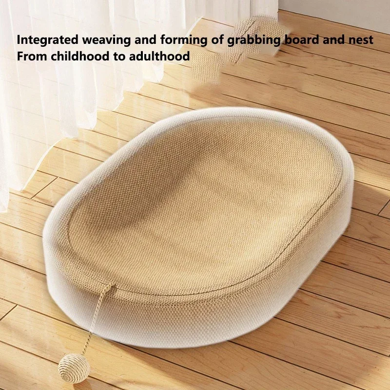 Oval Cat Scratching Board – Large Sisal Basin for Claw Grinding and Play - Image 2