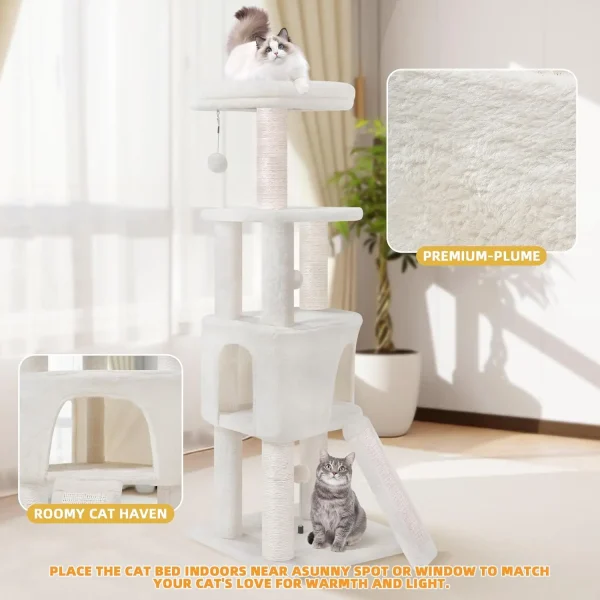 Cat Tower with Condo and Hammock – Multi-Level Cat Furniture Activity Center - Image 5